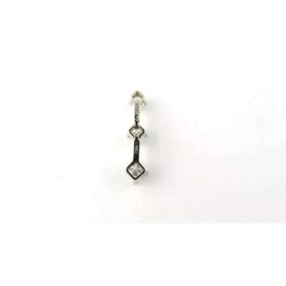 Vintage 14 Karat White Gold Princess Cut Diamond Pendant #3645 - Picture 5 of 7